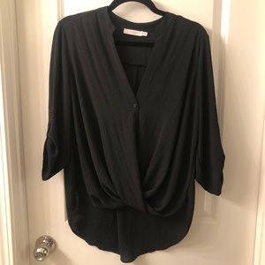 Black LUSH business casual dress shirt blouse